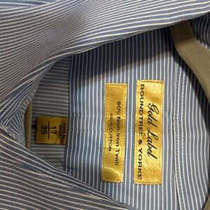 Roundtree & Yorke Classic Blue Pinstripe Shirt